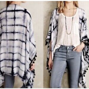 Anthropologie Silk tie dye kimono